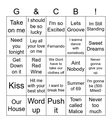 GEMMS 1 Bingo Card