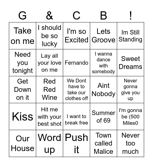 GEMMS 1 Bingo Card