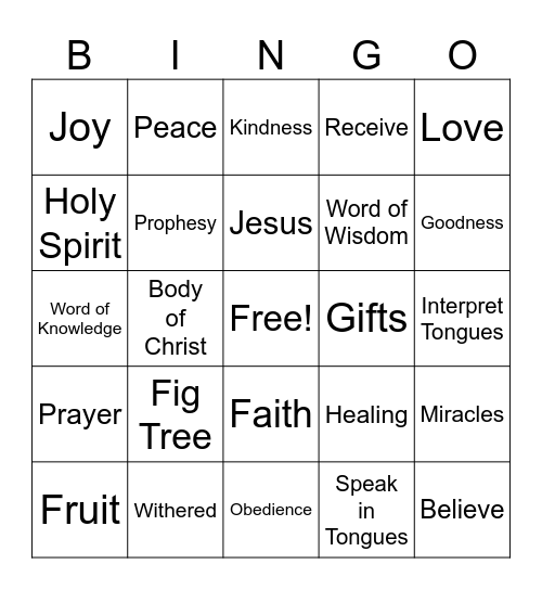 BIBLE Bingo Card