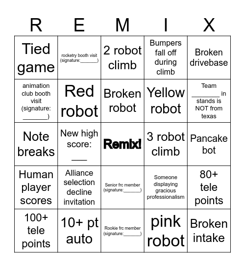 STEM Fest Bingo Card