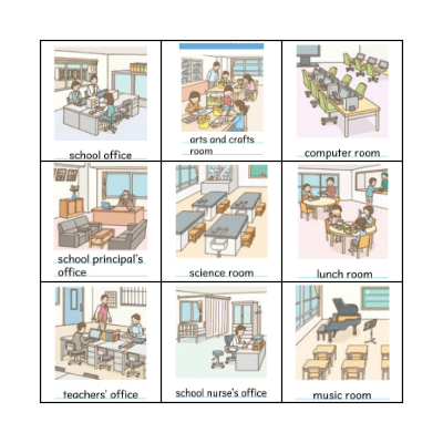 School Rooms Bingo Card