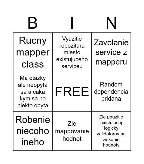 KOPAC BINGO Card