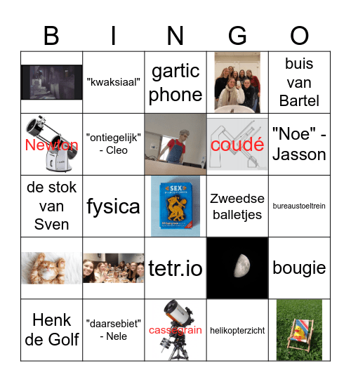 Watch Party Bingo Card