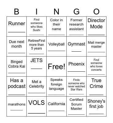 Implementation Bingo Card