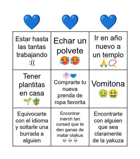 💅 Japobingo by pal 💅 Bingo Card