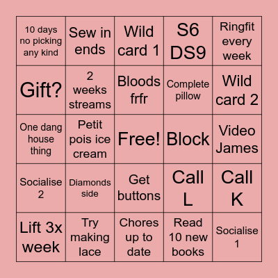 August Bingo Card