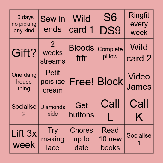 August Bingo Card