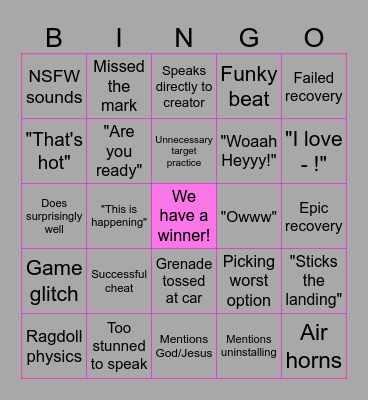 GrayStillPlays Bingo Card