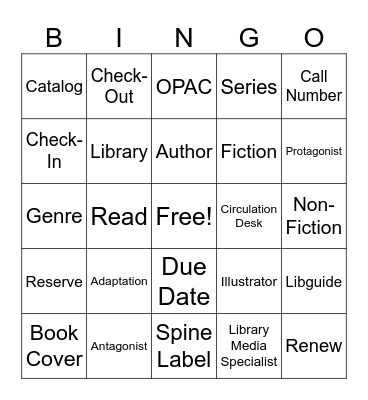 ETMS Library Bingo Card