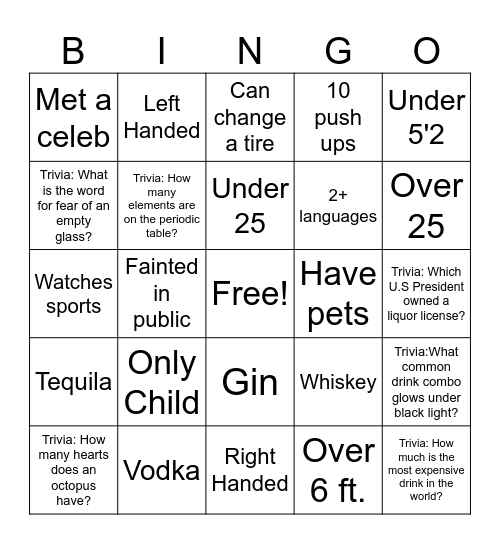 Pins Bingo Card