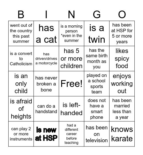 Find a coworker who... Bingo Card