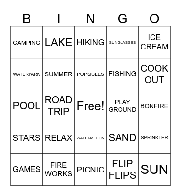 Summer Bingo Card