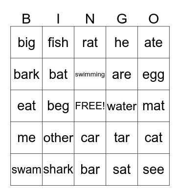 1st Bingo Card