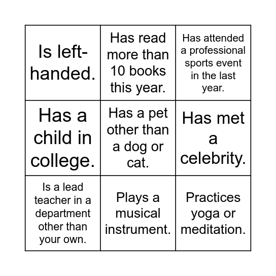 HS Kalahari Bingo Challenge Bingo Card