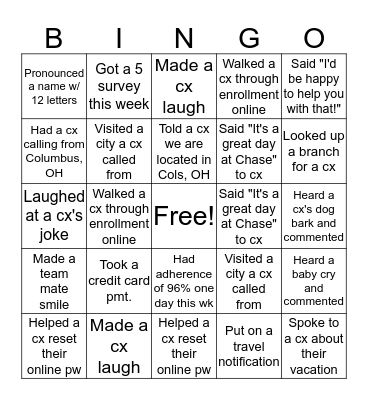 Bingo Card