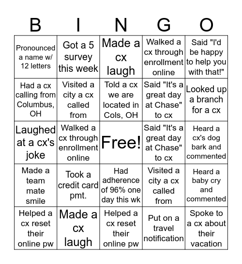 Bingo Card