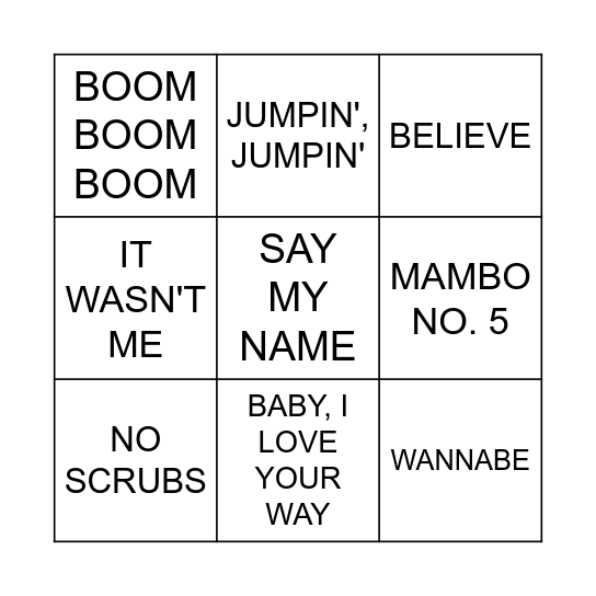 X FACTOR WITH 30 Bingo Card