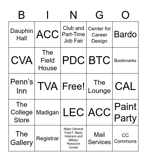 Lingo Bingo Card