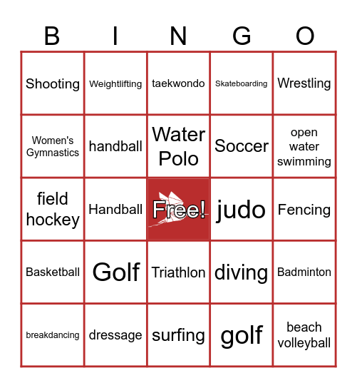 PARIS OLYMPICS Bingo Card