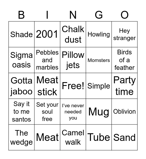 Phish Bingo Card