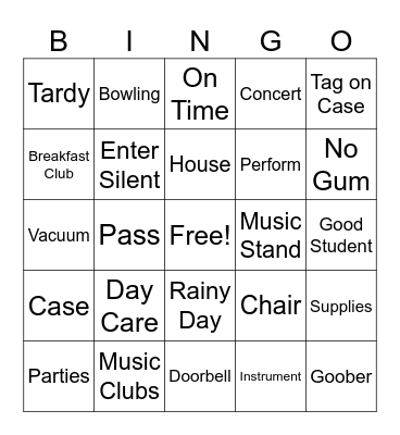 Class Expectations Bingo Card