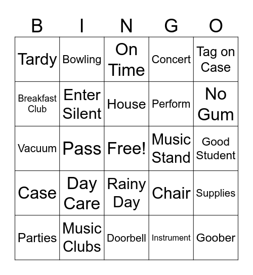 Class Expectations Bingo Card