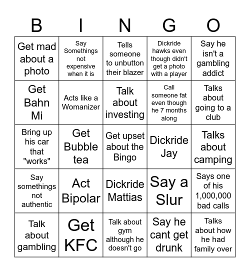 SLEEPY GREEKY BINGO Card