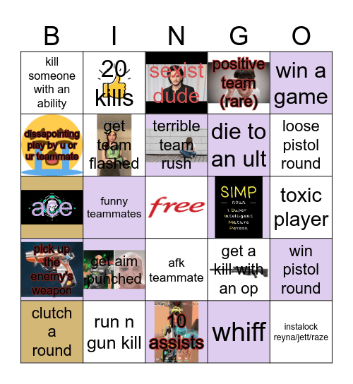 Valorant Bingo Card