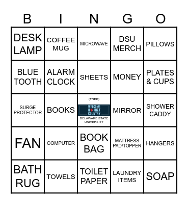 YANA'S DSU Trunk Party Bingo Card