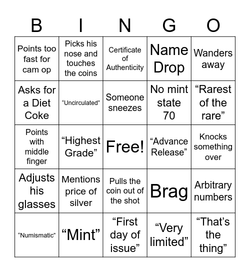 Meez with the Steez Bingo Card