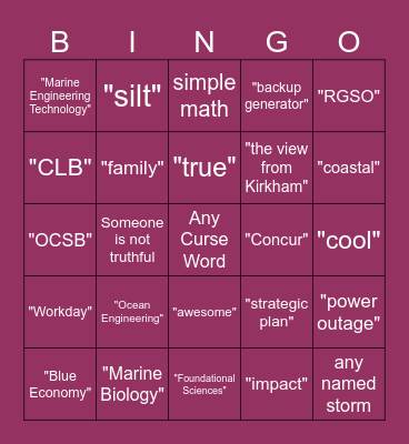 Fall Forum Bingo Card