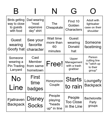 Disney Day Bingo! Bingo Card