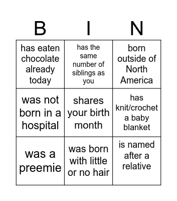 Marylynn's baby shower bingo Card