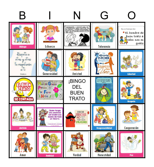 BINGO DEL BUEN TRATO Bingo Card