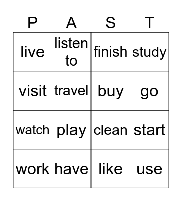 past Bingo Card