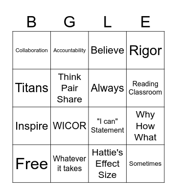 PD Bingo Card