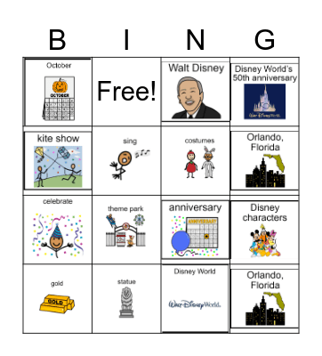 Disney Bingo Card