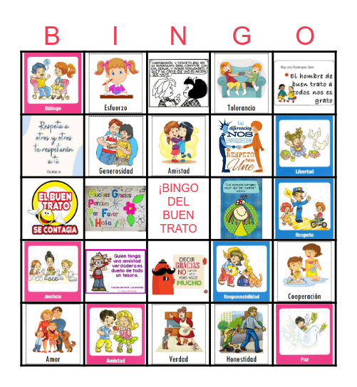 BINGO DEL BUEN TRATO Bingo Card