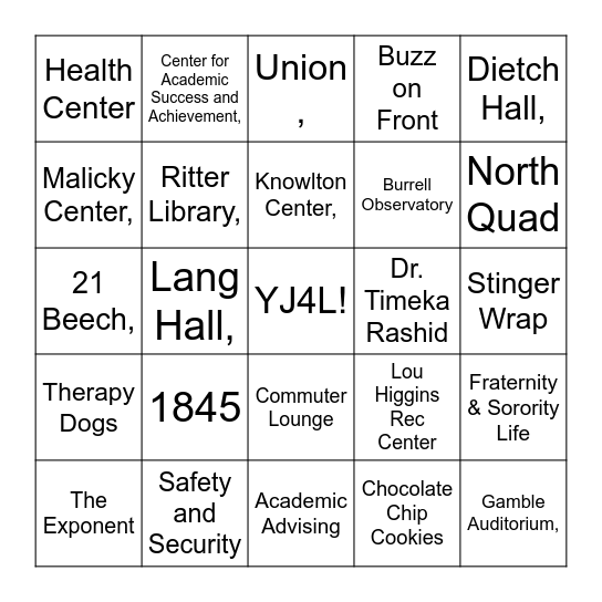 BW BINGO Card