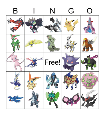 Pokemon Bingo Card