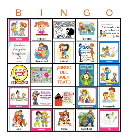 BINGO DEL BUEN TRATO Bingo Card