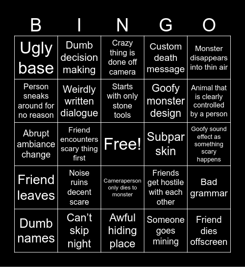 Raygloom Creepypasta Bingo 4.0 Bingo Card