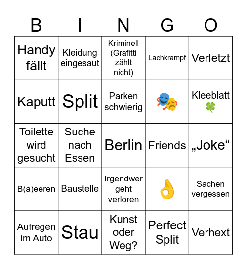 Tag 11 Sommertour Bingo Card