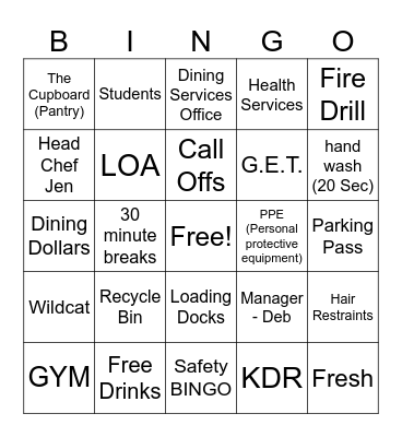 CC BINGO Card