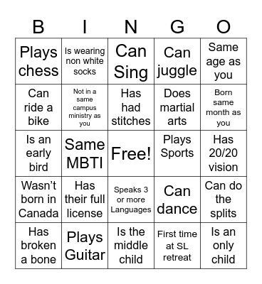 KC BINGO Card