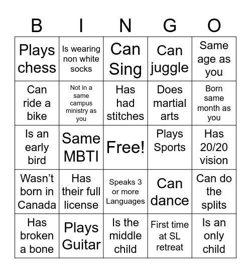 KC BINGO Card