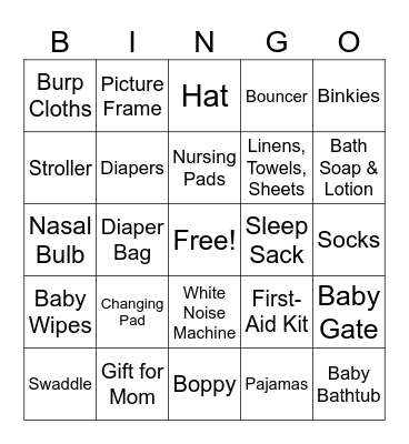 Bebe Bingo! Bingo Card