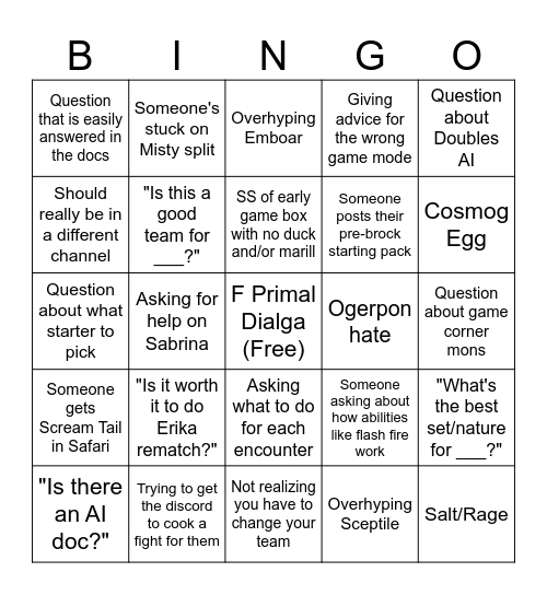 Rad Red Discord Bingo Card