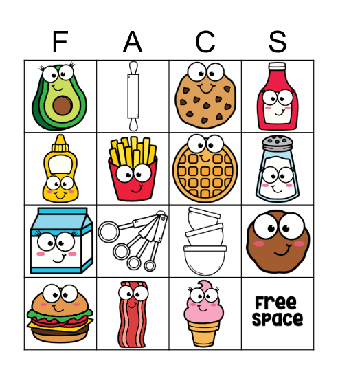 Food Bingo Card