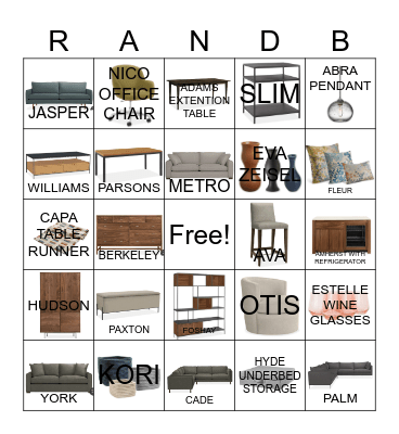 R & B Bingo Card